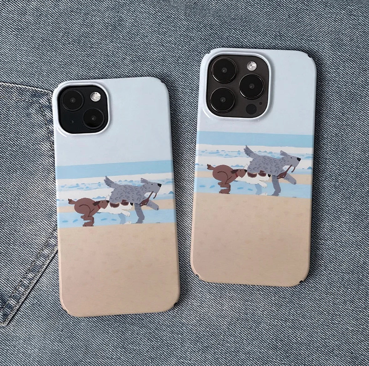 Dogs Running on the Beach