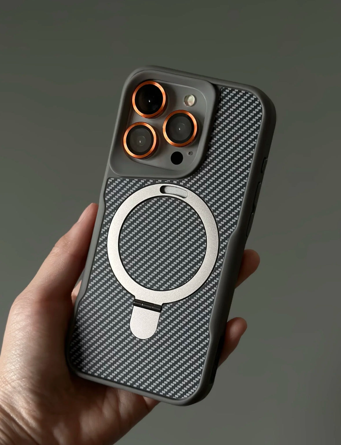 Grey Carbon Fiber Style with Stand
