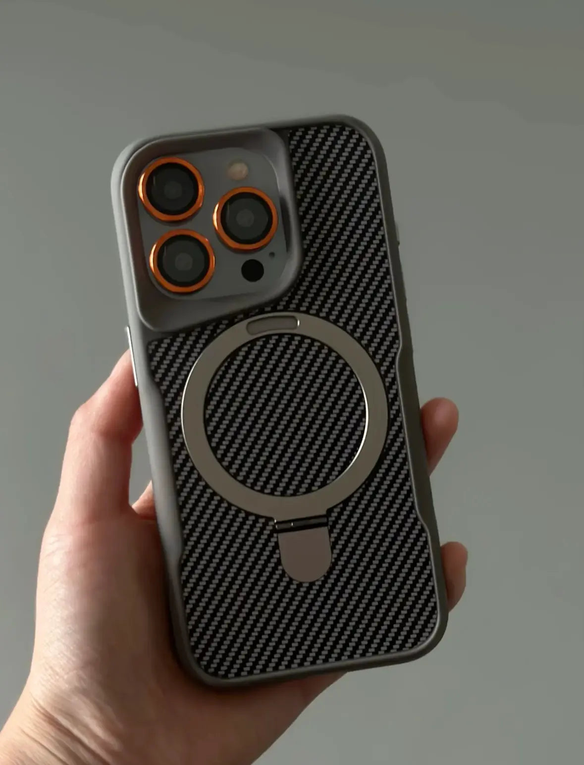 Grey Carbon Fiber Style with Stand