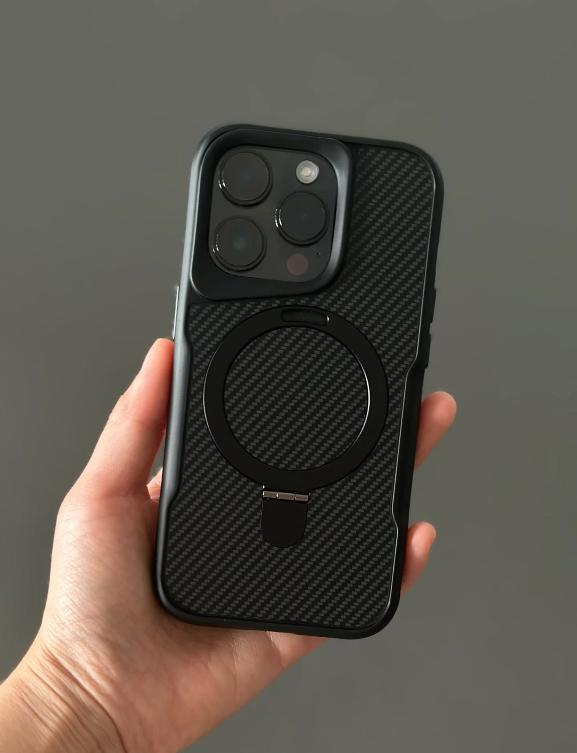 Black Carbon Fiber Style with Stand